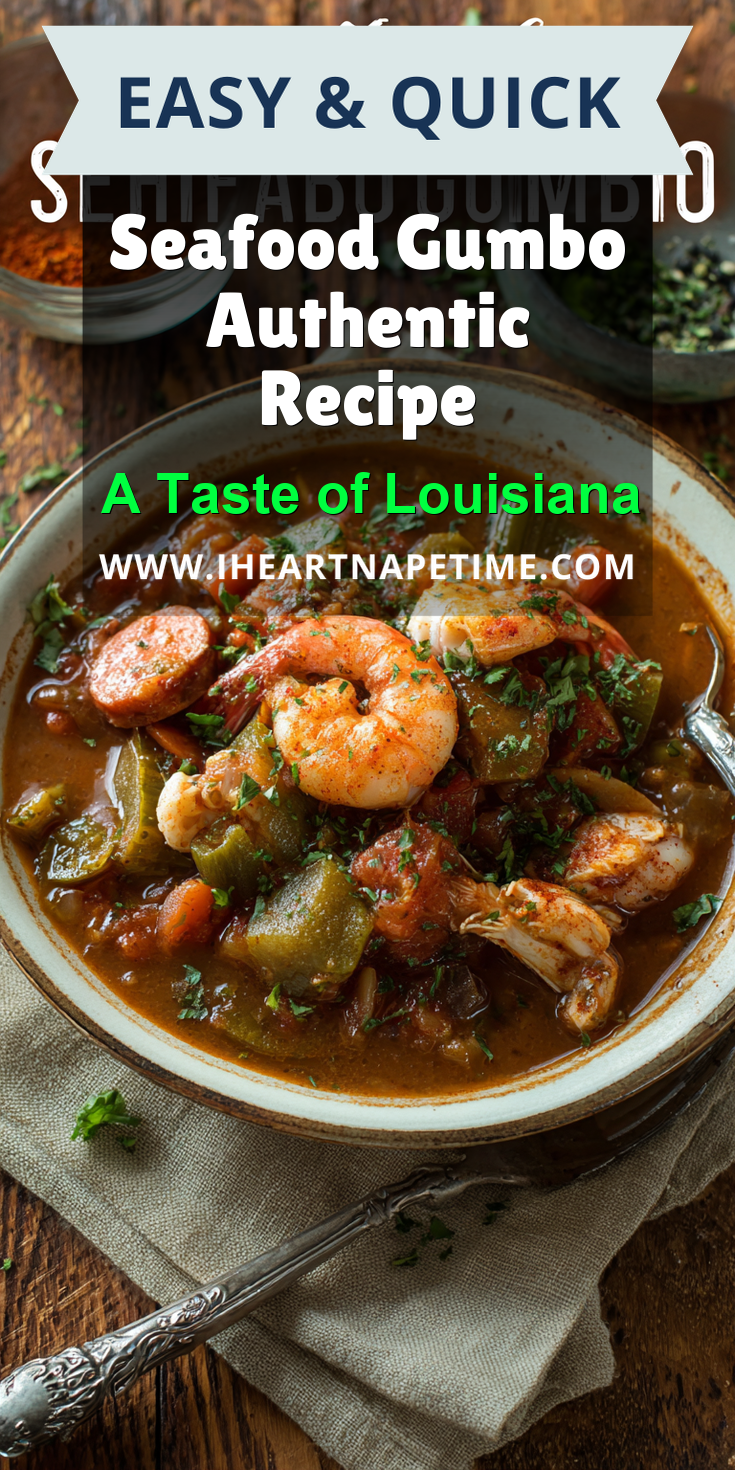 Seafood Gumbo Authentic Recipe served warm with cozy spices
