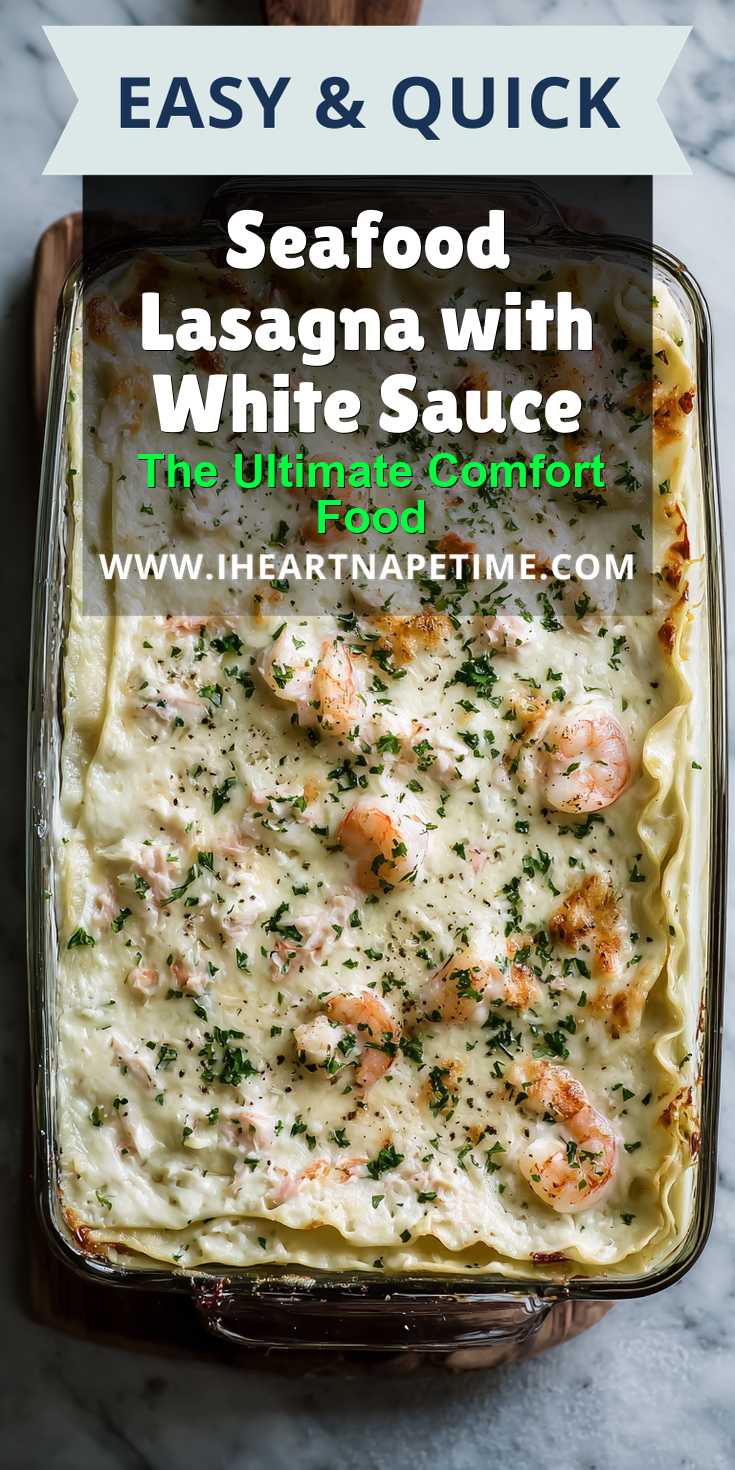 Seafood Lasagna with White Sauce served warm with cozy spices