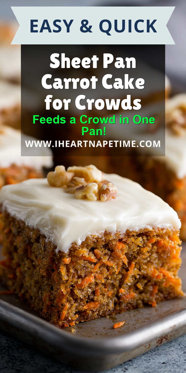 Sheet Pan Carrot Cake for Crowds served warm with cozy spices