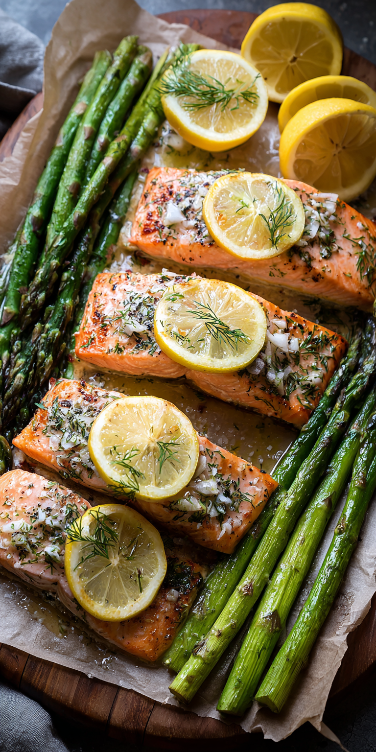 Sheet Pan Salmon and Asparagus served warm with cozy spices