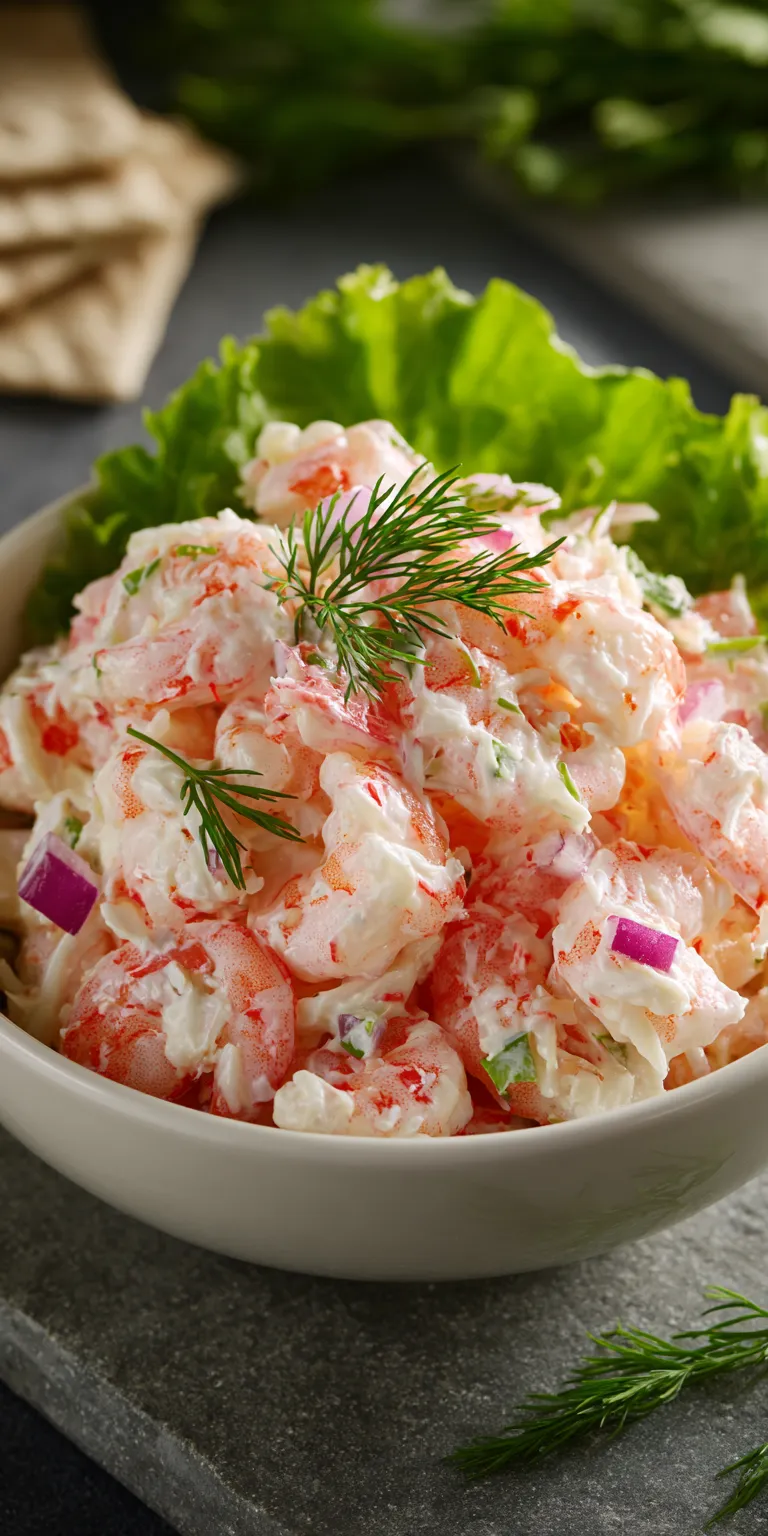 Shrimp and Crab Seafood Salad served warm with cozy spices