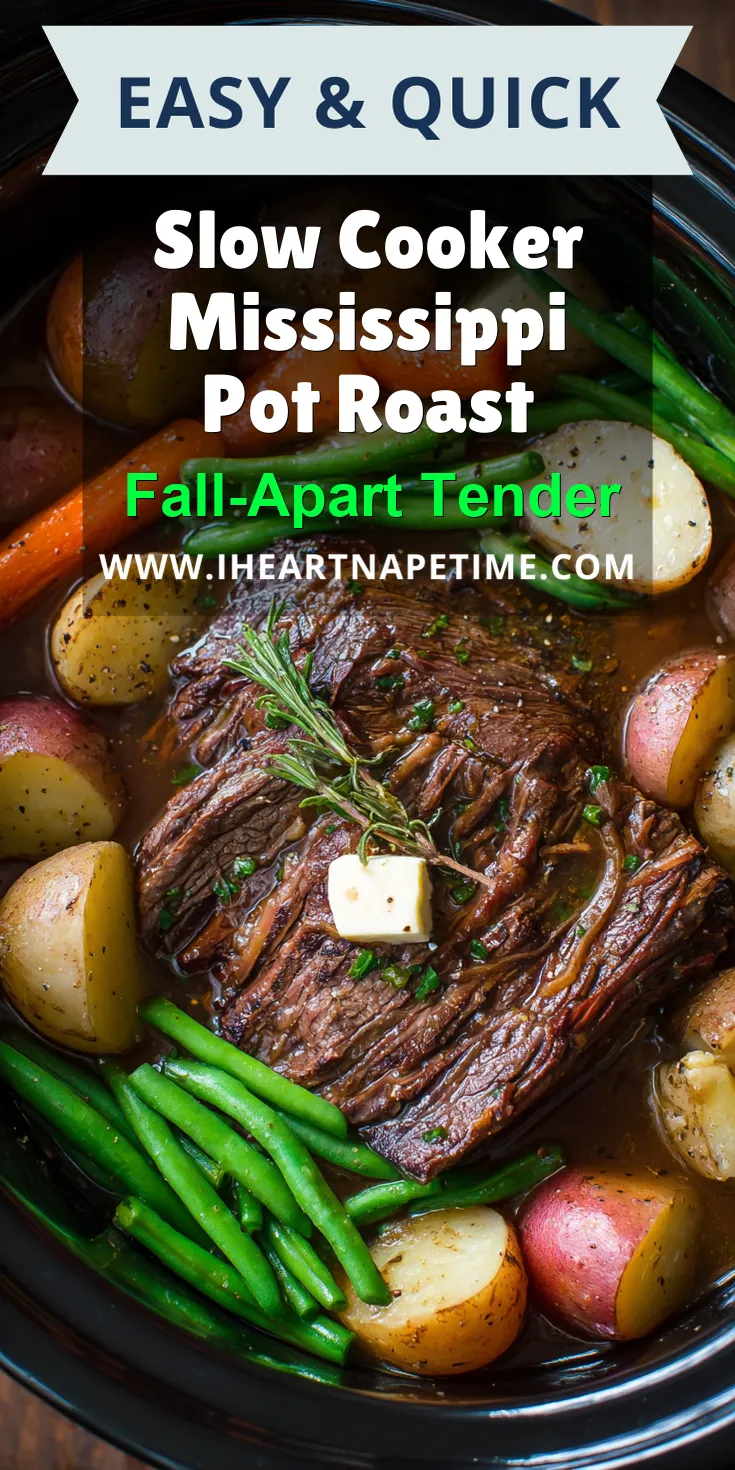 Slow Cooker Mississippi Pot Roast served warm with cozy spices