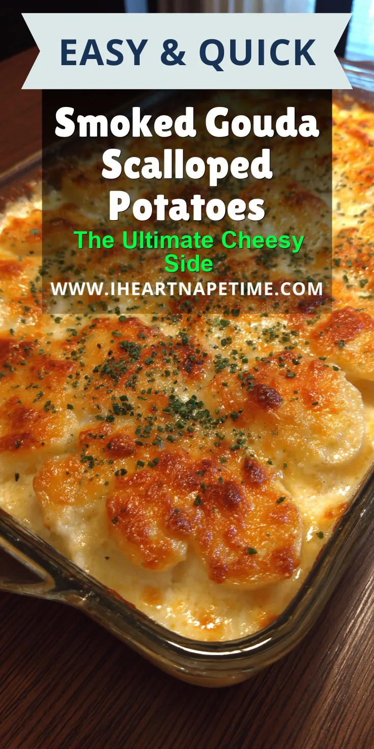 Smoked Gouda Scalloped Potatoes served warm with cozy spices