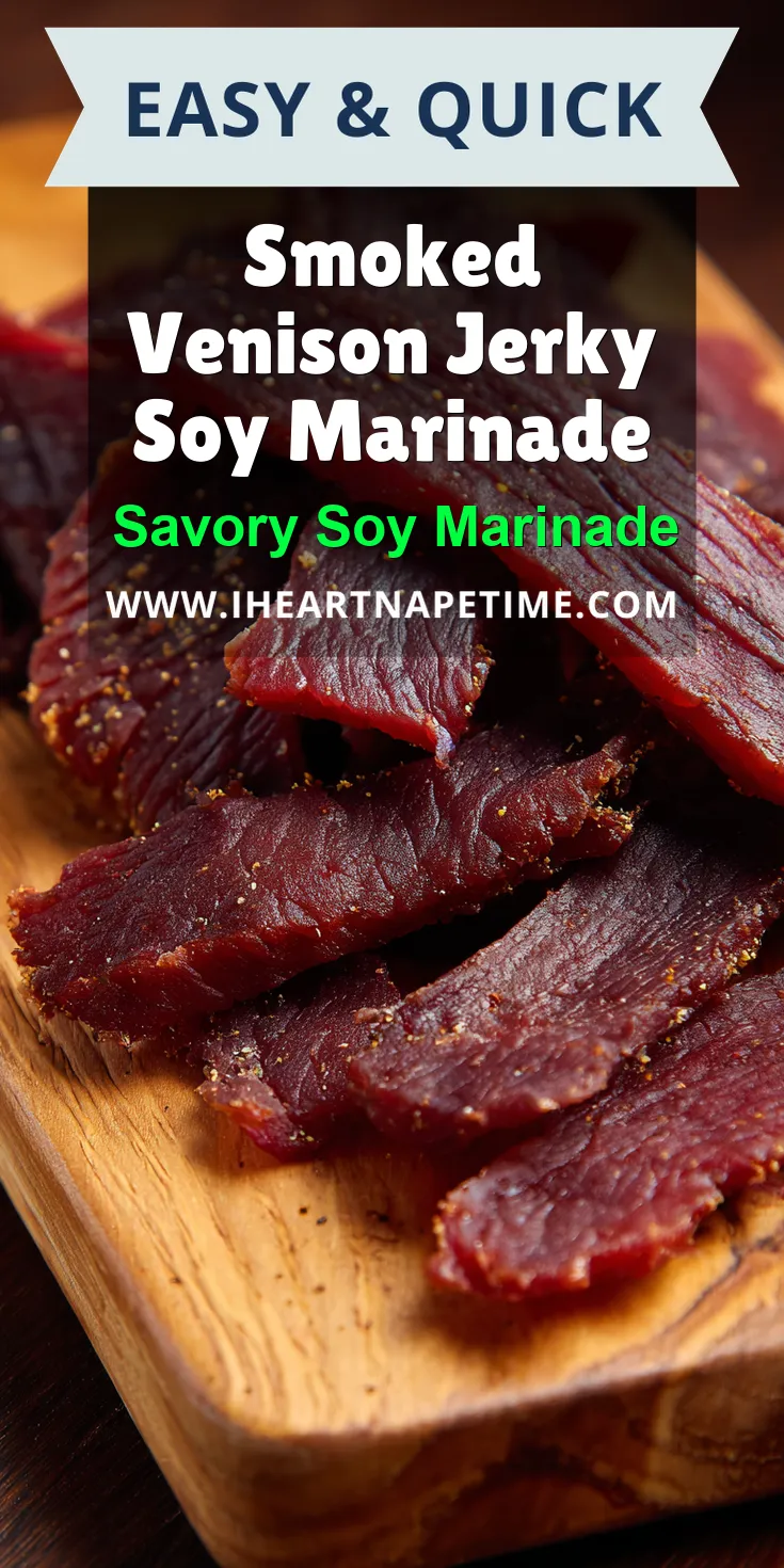 Smoked Venison Jerky Soy Marinade served on a plate