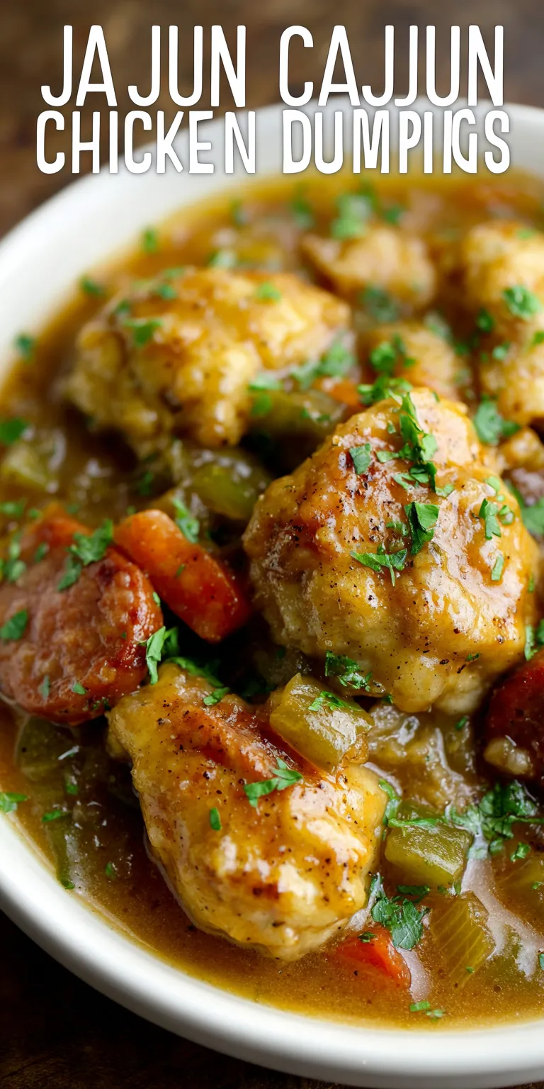 Spicy Cajun Chicken And Dumplings served warm with cozy spices