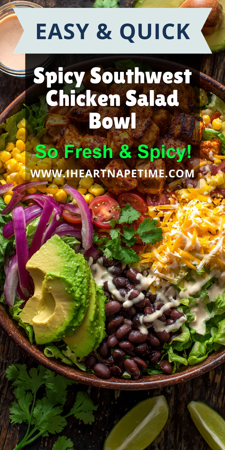 Spicy Southwest Chicken Salad Bowl served warm with cozy spices