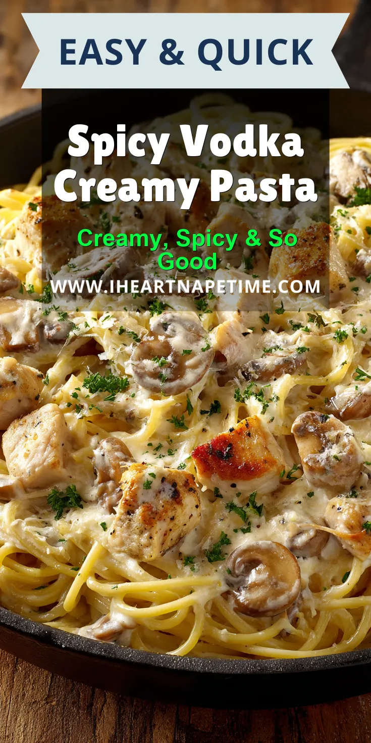 Spicy Vodka Creamy Pasta served warm with cozy spices