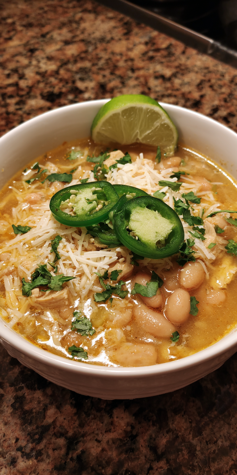 Spicy White Chicken Chili with Jalapenos Recipe