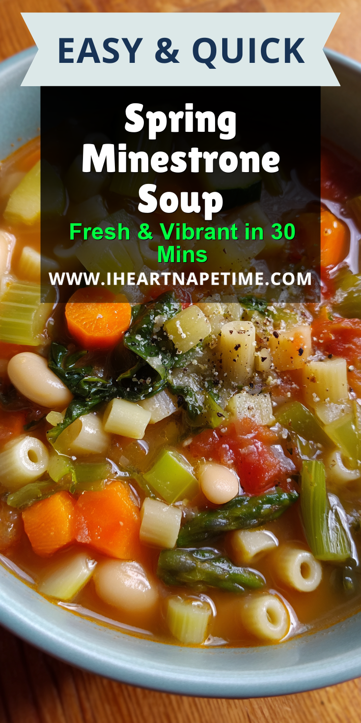 Spring Minestrone Soup served warm with cozy spices