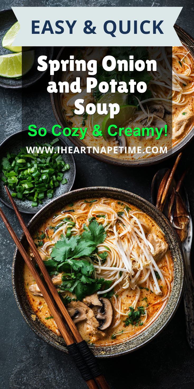 Spring Onion and Potato Soup served warm with cozy spices