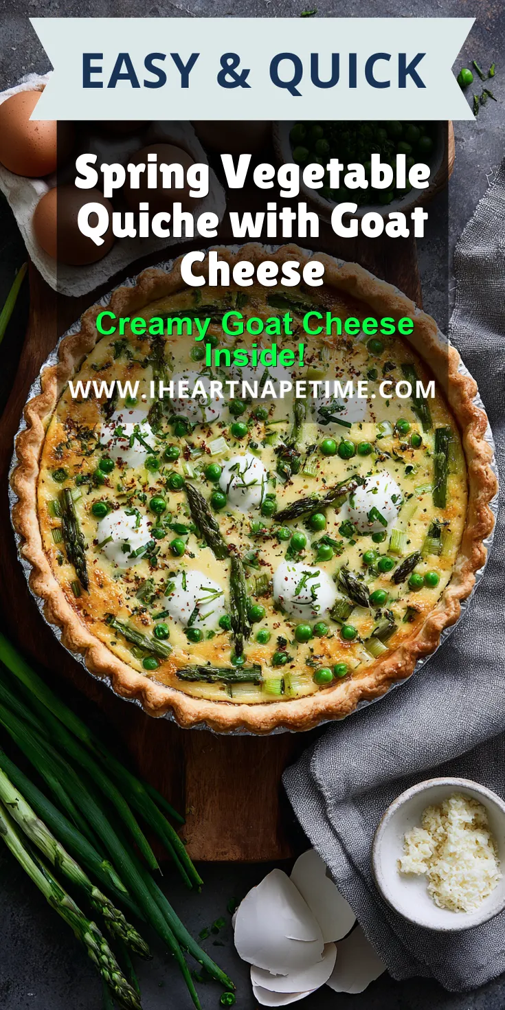 Spring Vegetable Quiche with Goat Cheese served warm with cozy spices