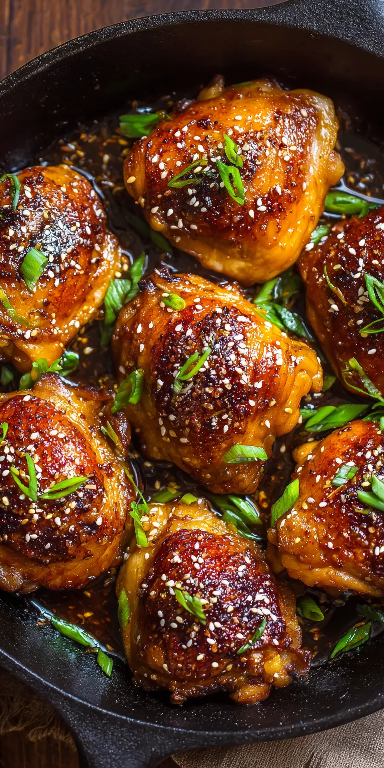 Sticky Honey Garlic Chicken Thighs served warm with cozy spices