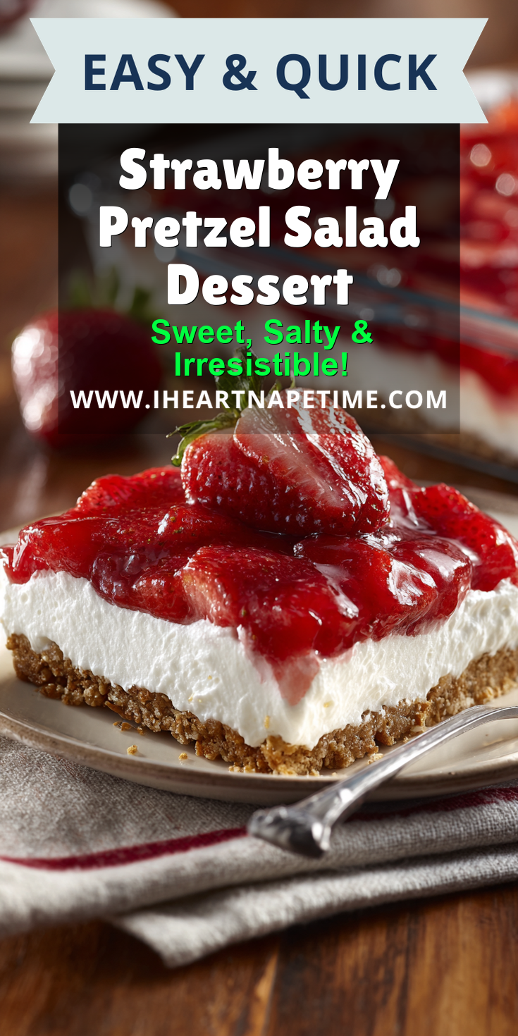 Strawberry Pretzel Salad Dessert served warm with cozy spices