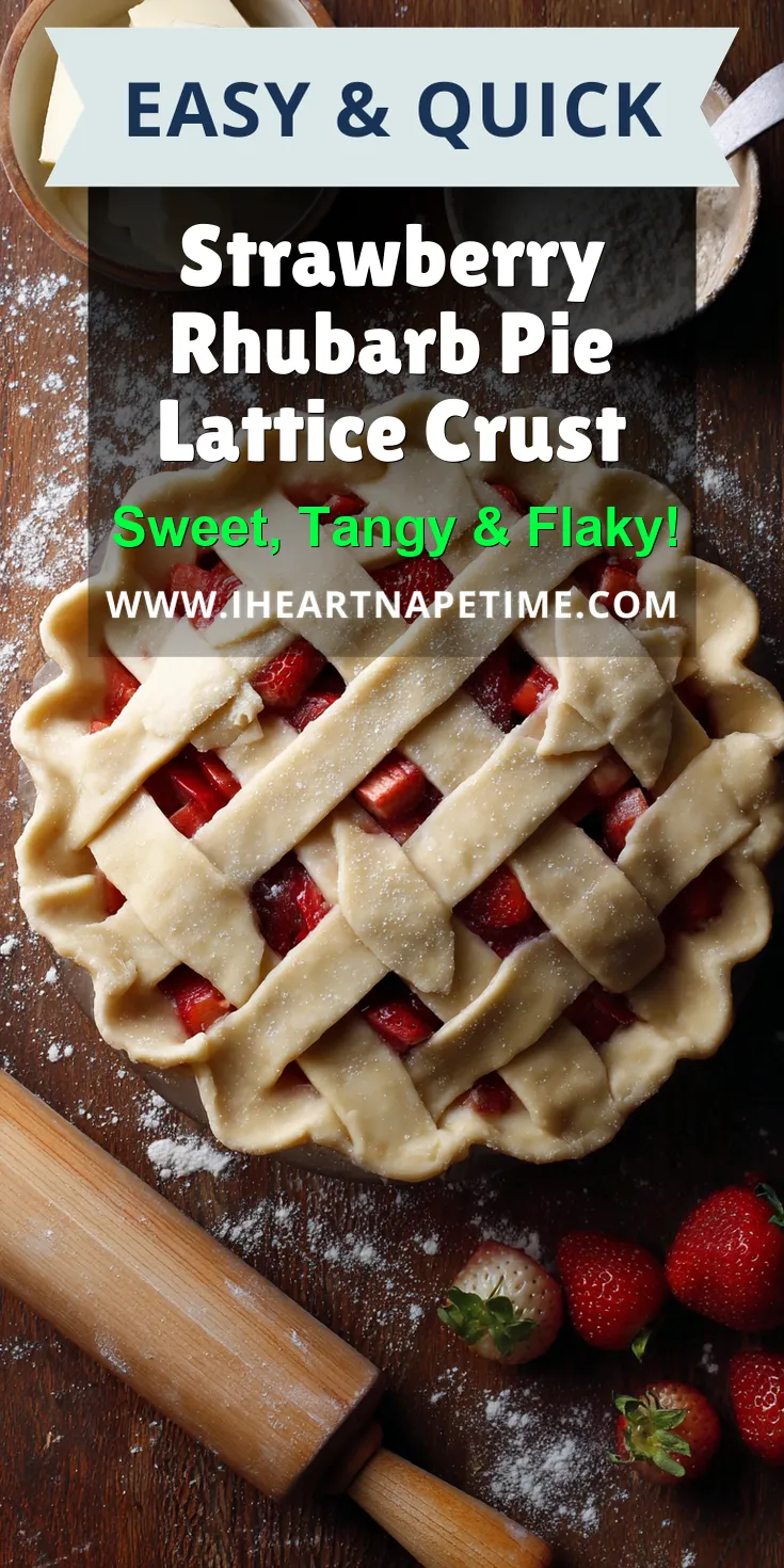 Strawberry Rhubarb Pie Lattice Crust served warm with cozy spices