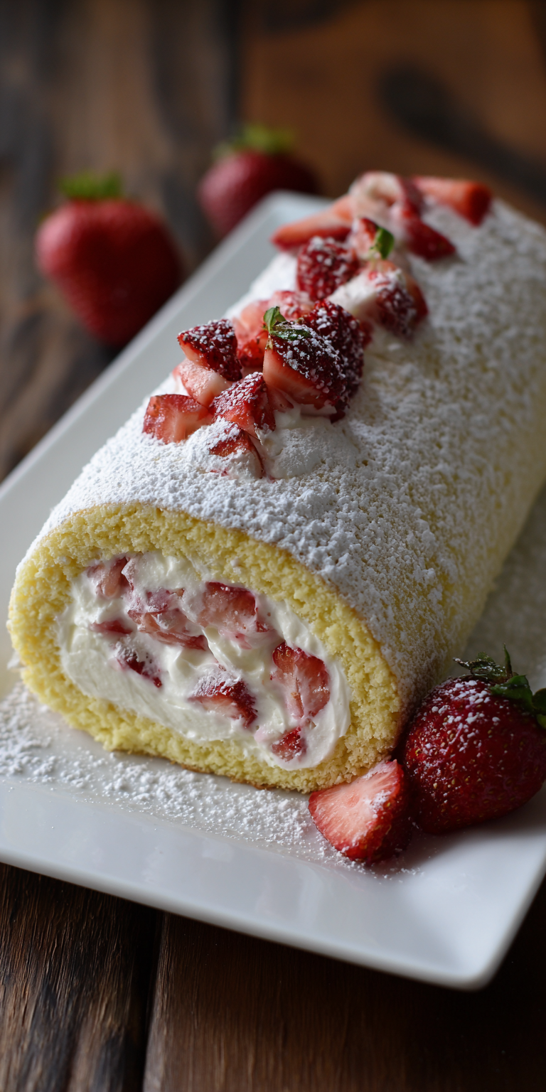 Strawberry Shortcake Cake Roll Recipe