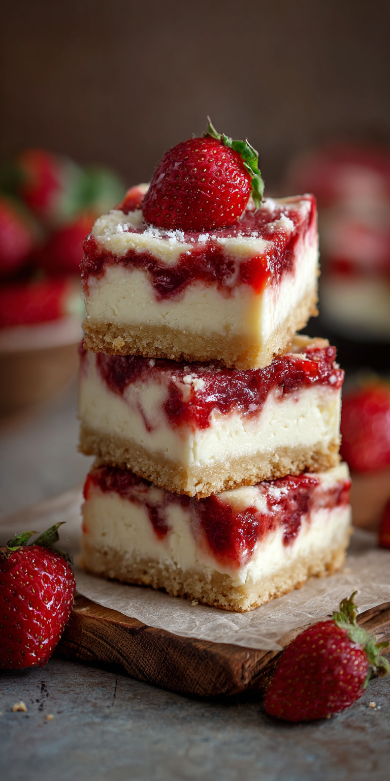 Strawberry Shortcake Cheesecake Bars Recipe