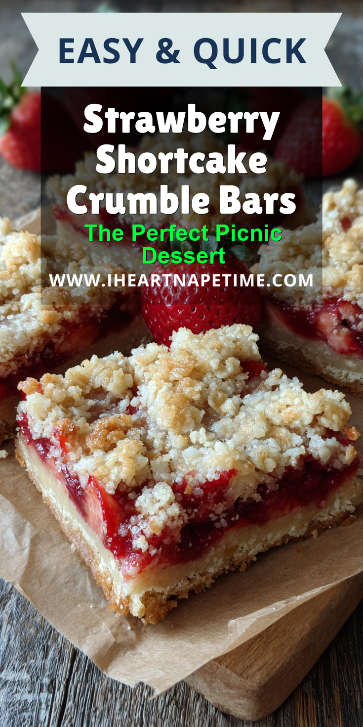 Strawberry Shortcake Crumble Bars served warm with cozy spices