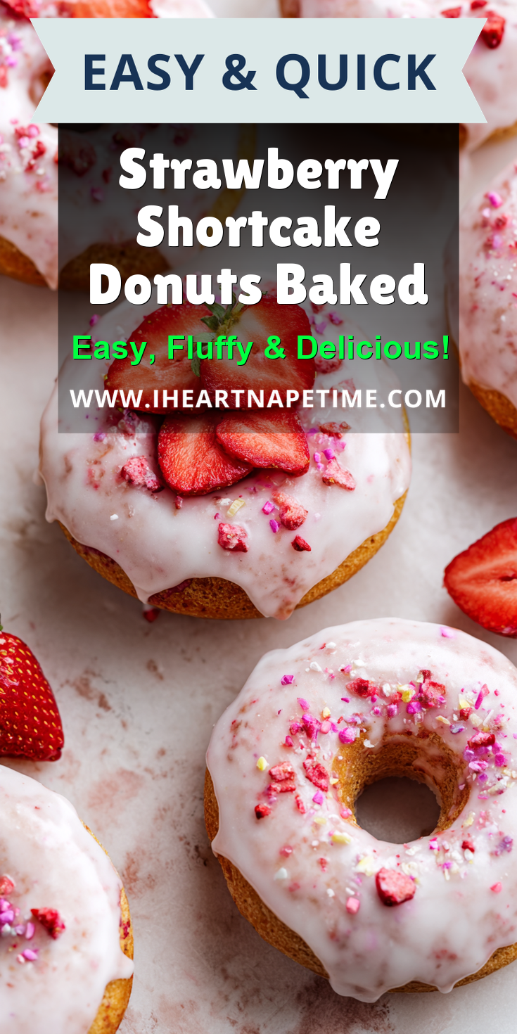 Strawberry Shortcake Donuts Baked served warm with cozy spices