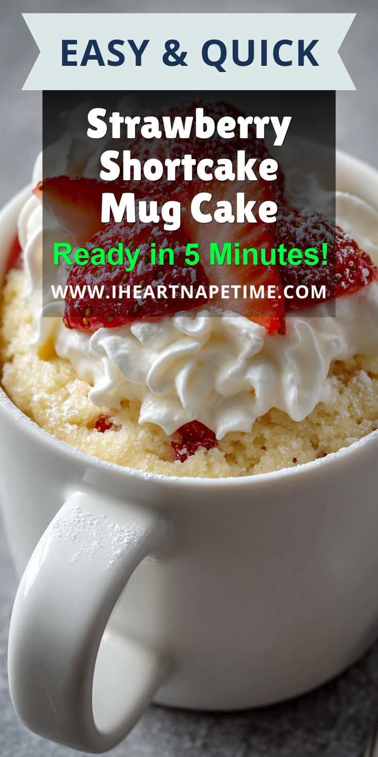 Strawberry Shortcake Mug Cake served warm with cozy spices