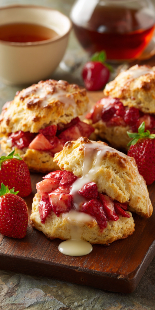 Strawberry Shortcake Scones with Glaze Recipe