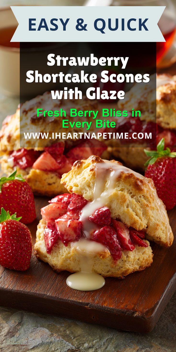 Strawberry Shortcake Scones with Glaze served warm with cozy spices