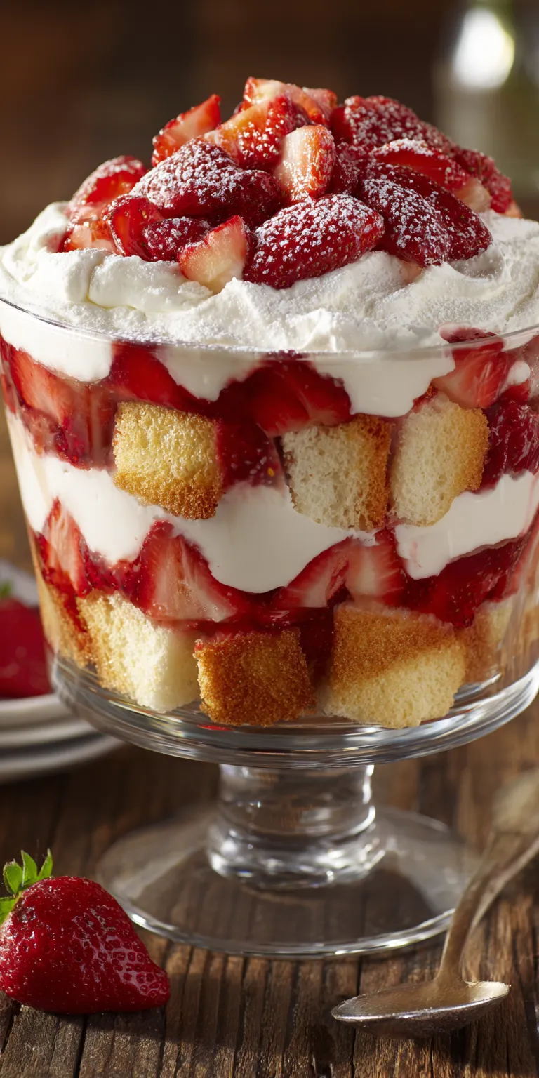 Strawberry Shortcake Trifle Dessert served warm with cozy spices