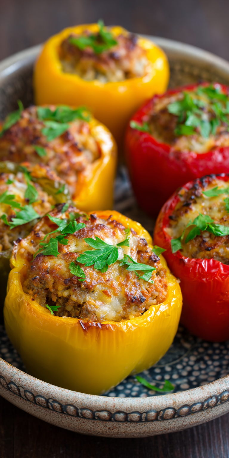 Stuffed Bell Peppers Simple Recipe served warm with cozy spices