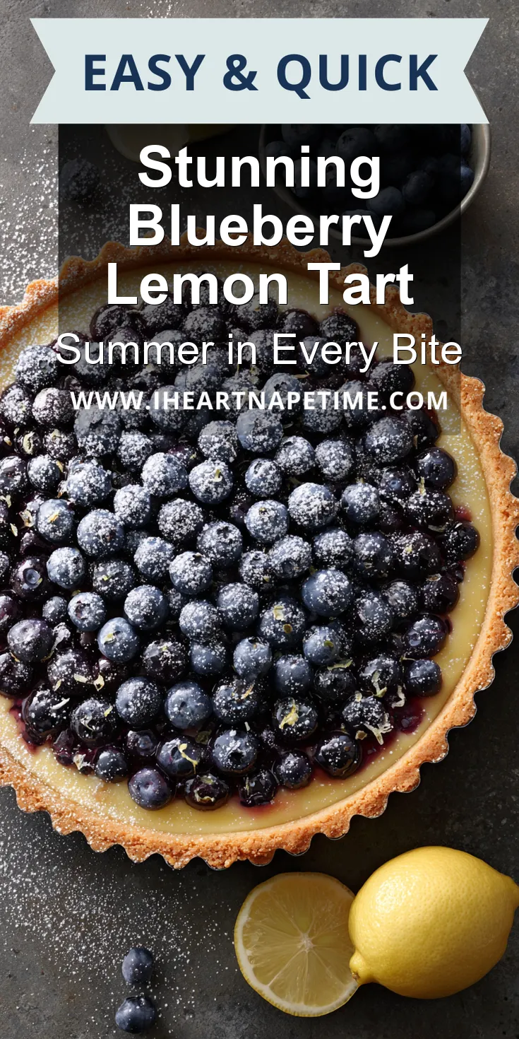 Stunning Blueberry Lemon Tart served warm with cozy spices