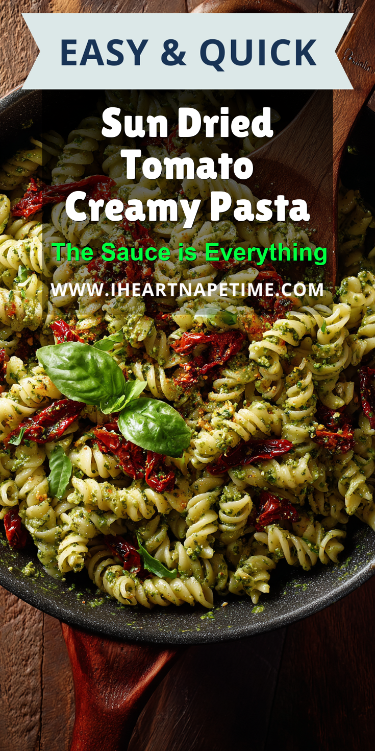 Sun Dried Tomato Creamy Pasta served warm with cozy spices