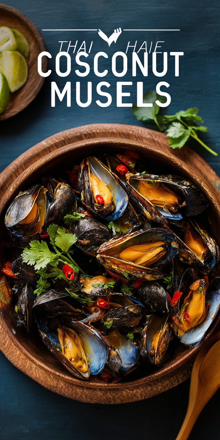 Thai Curry Mussels Seafood Dishes served warm with cozy spices