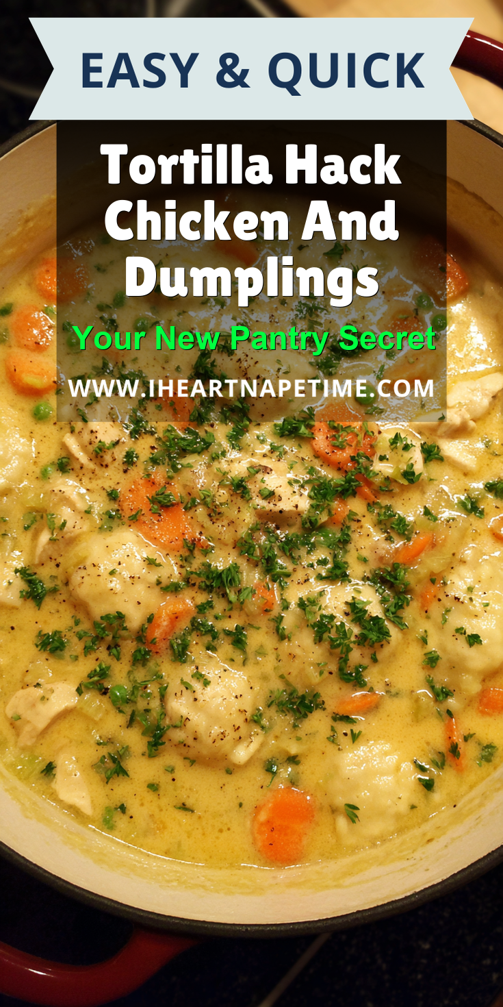 Tortilla Hack Chicken And Dumplings served warm with cozy spices
