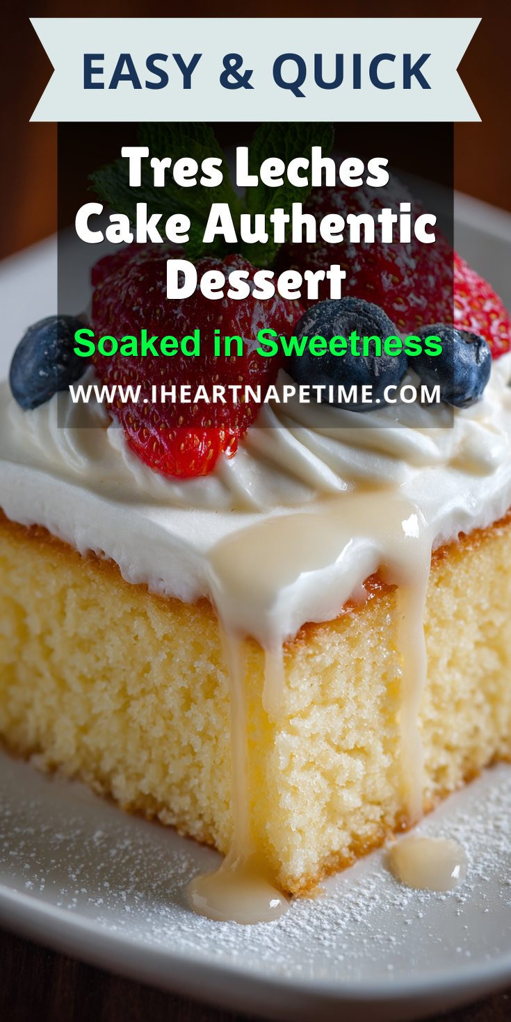 Tres Leches Cake Authentic Dessert served warm with cozy spices