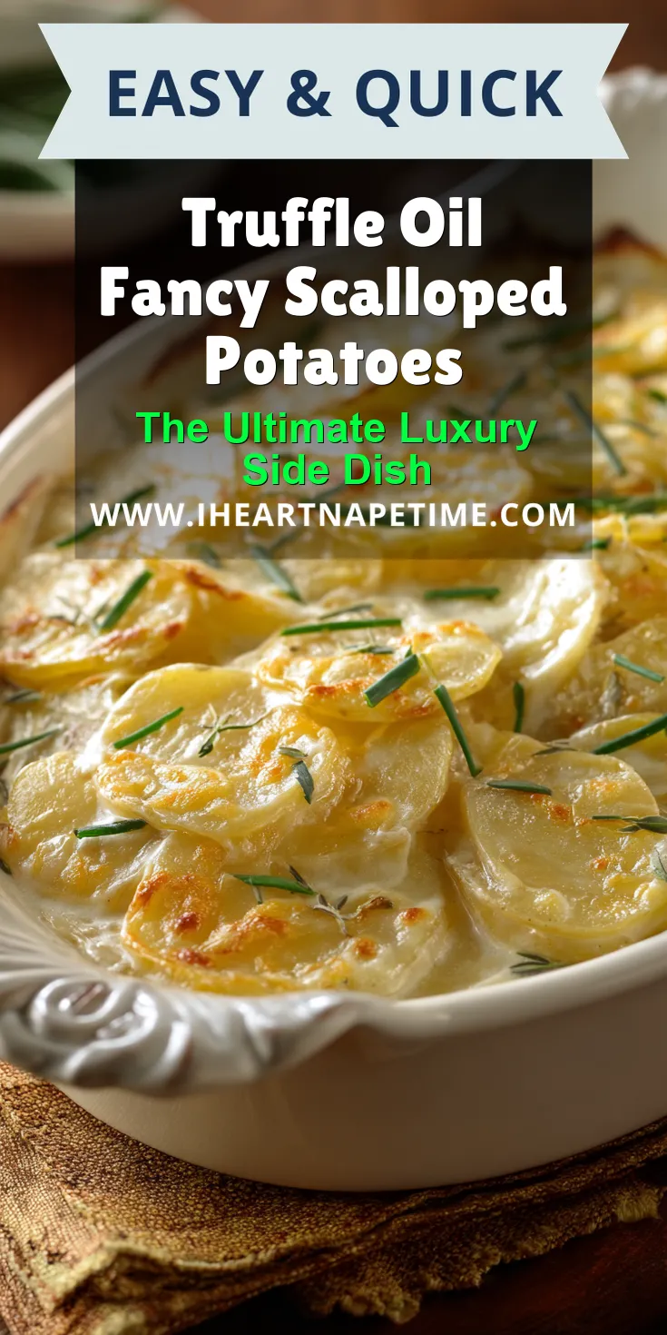 Truffle Oil Fancy Scalloped Potatoes served warm with cozy spices