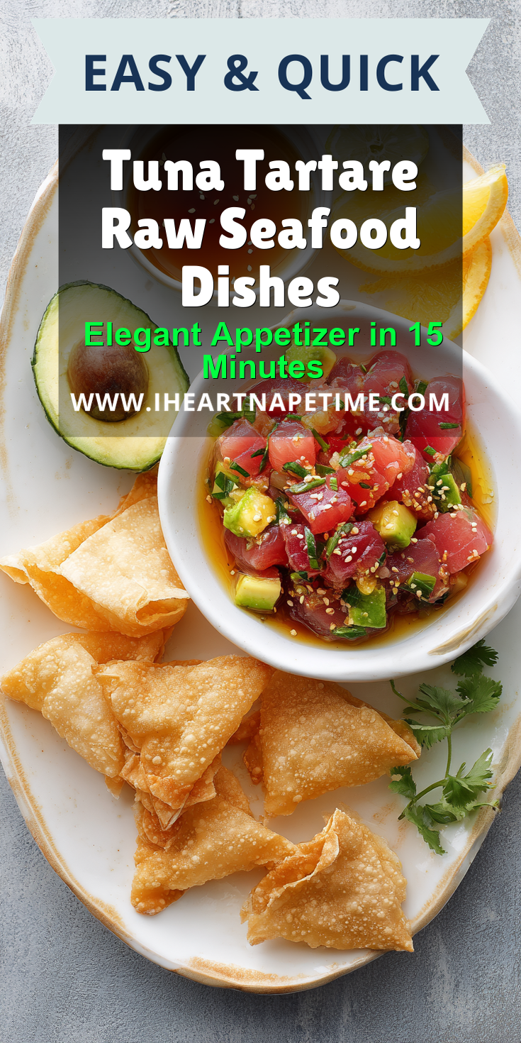 Tuna Tartare Raw Seafood Dishes served warm with cozy spices