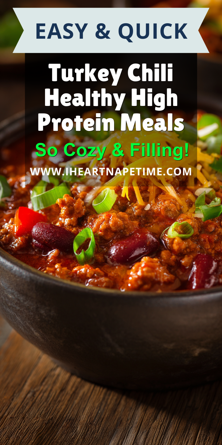 Turkey Chili Healthy High Protein Meals served warm with cozy spices