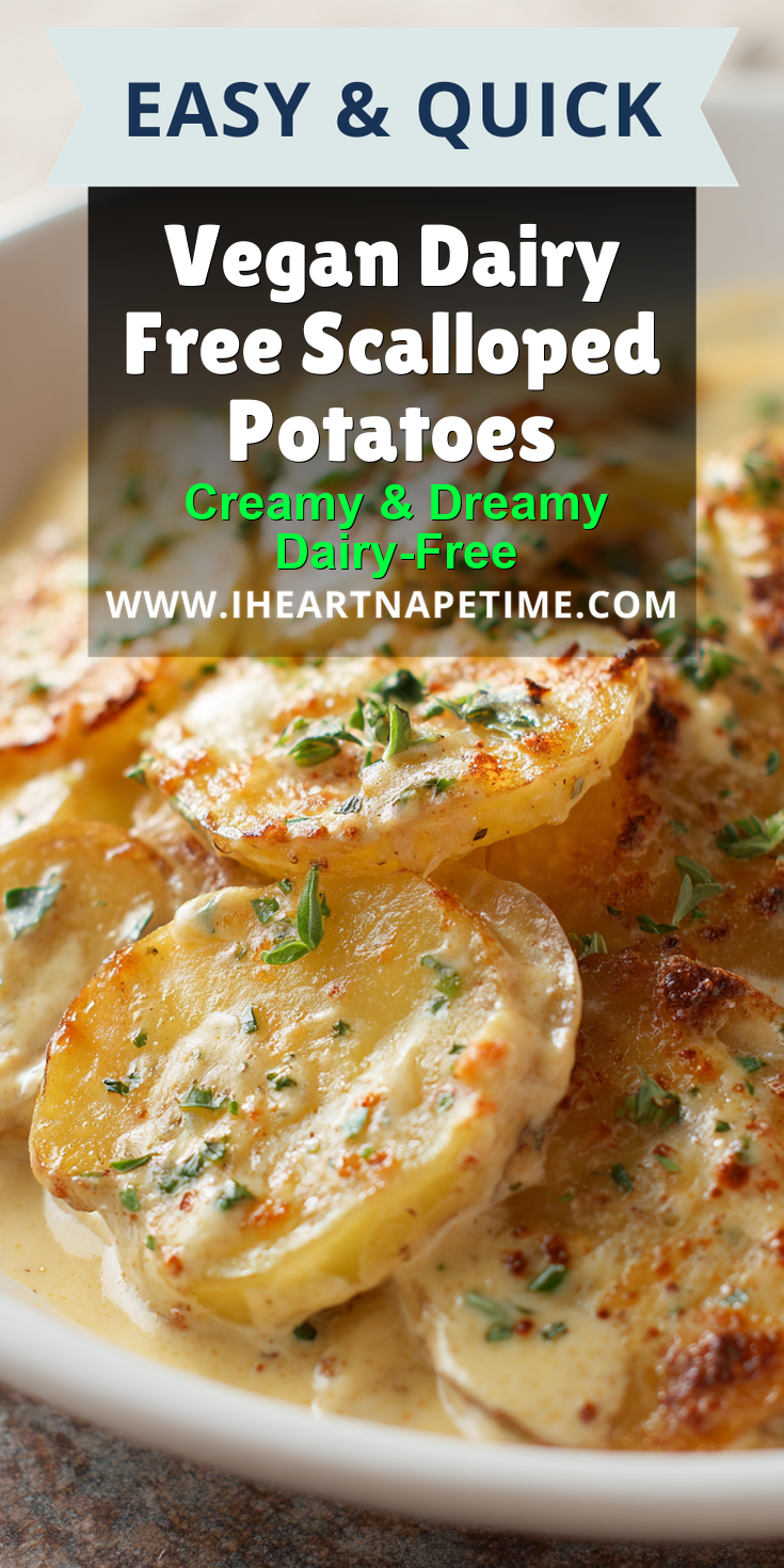 Vegan Dairy Free Scalloped Potatoes served warm with cozy spices