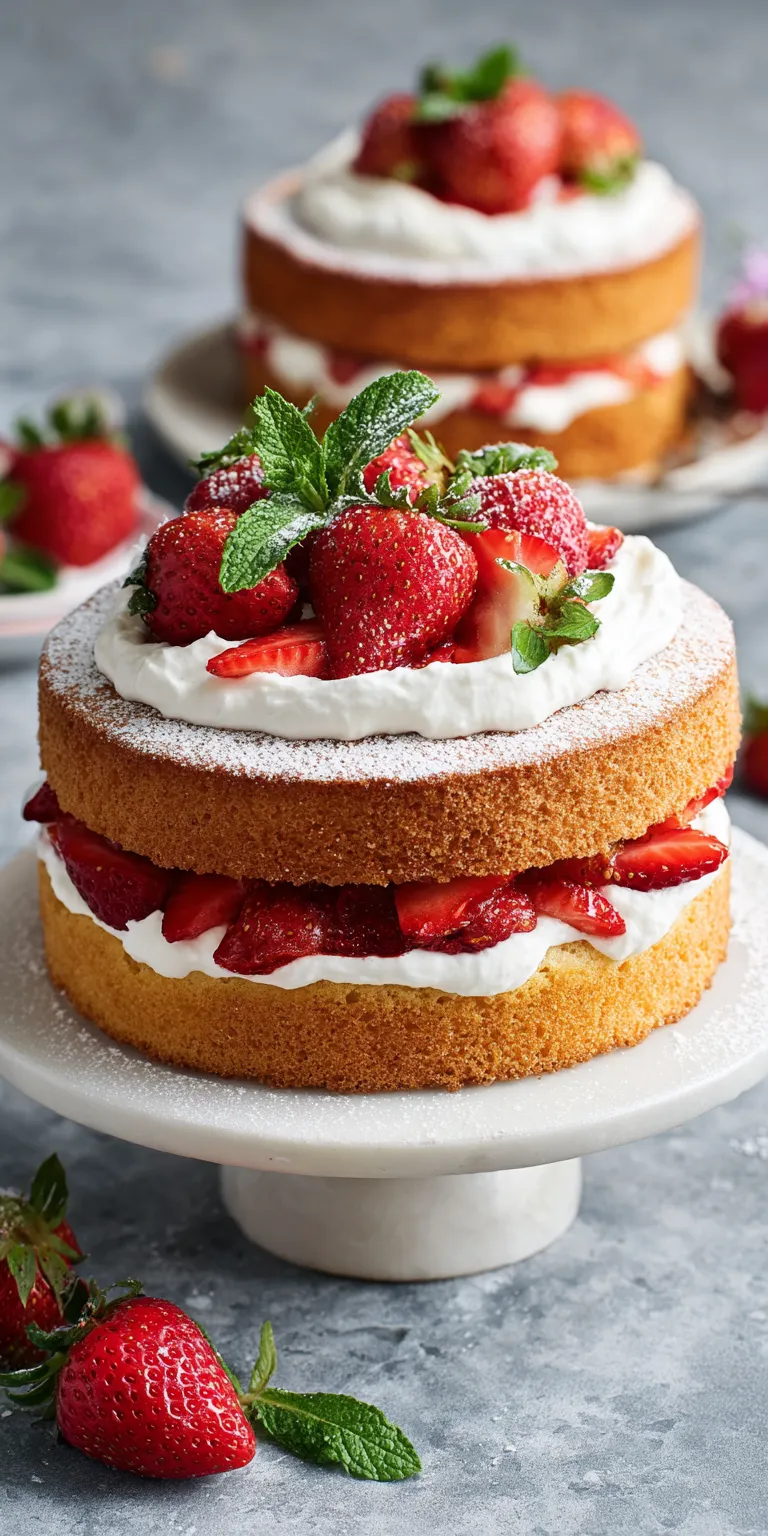 Vegan Strawberry Shortcake Cake served warm with cozy spices