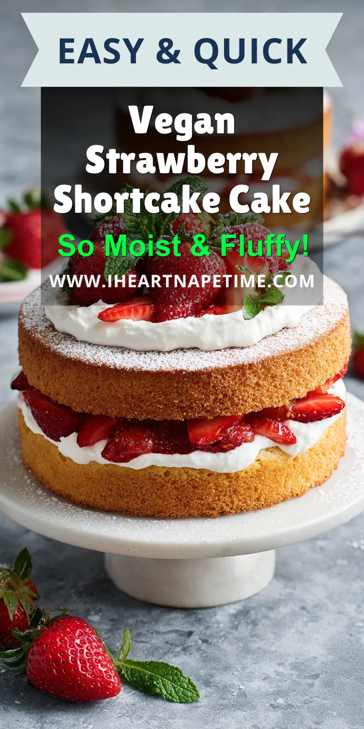 Vegan Strawberry Shortcake Cake served warm with cozy spices