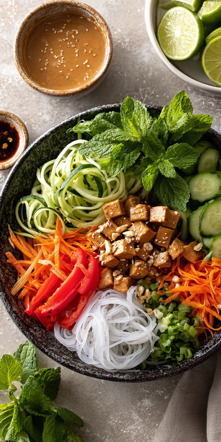 Vegetarian Spring Roll Bowls served warm with cozy spices
