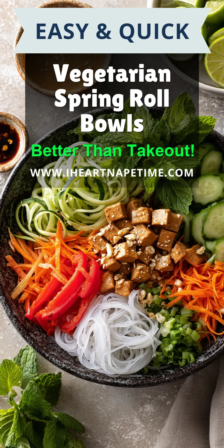 Vegetarian Spring Roll Bowls served warm with cozy spices
