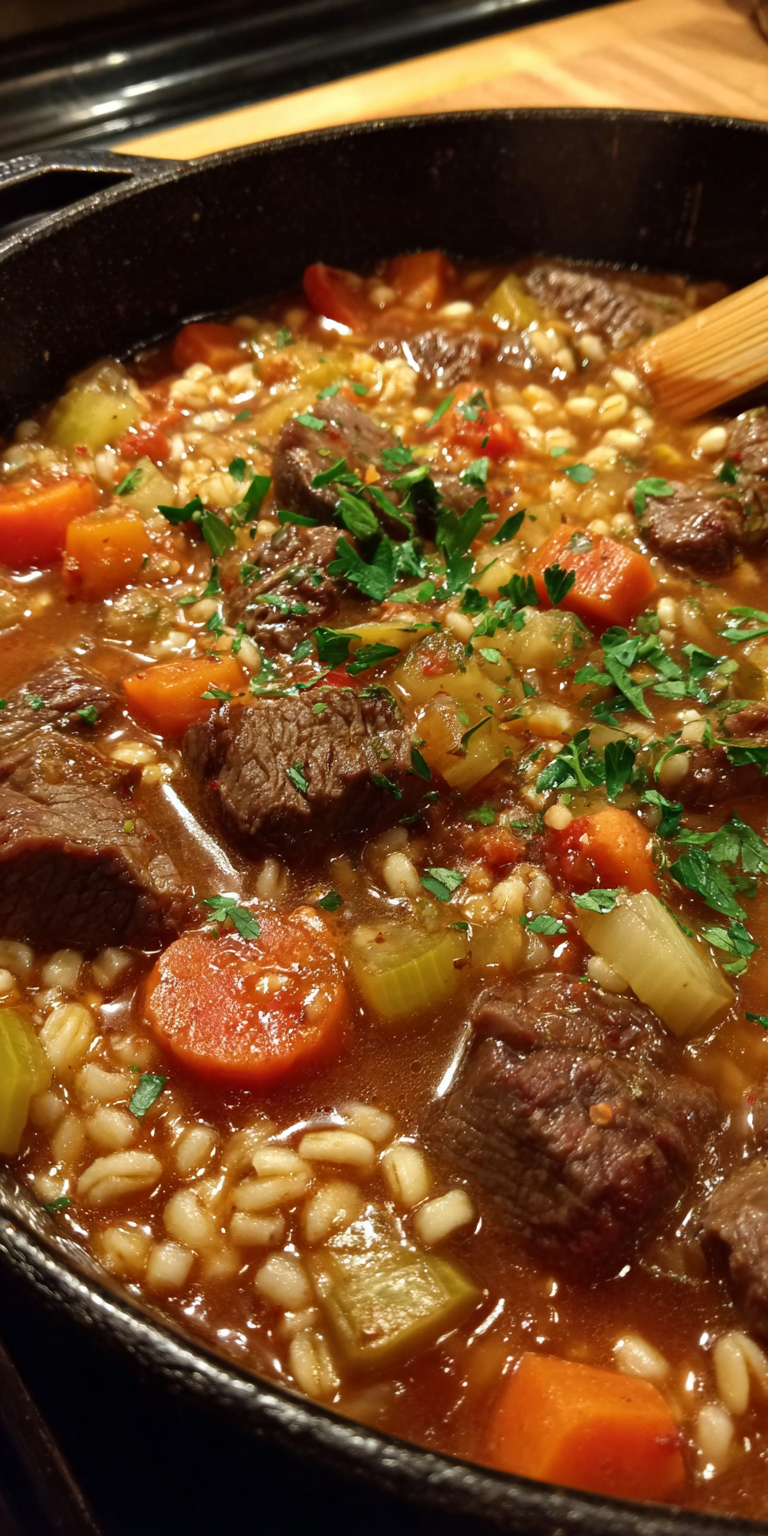 Venison Barley Soup Stew Recipes served warm with gentle spices and a cozy aroma