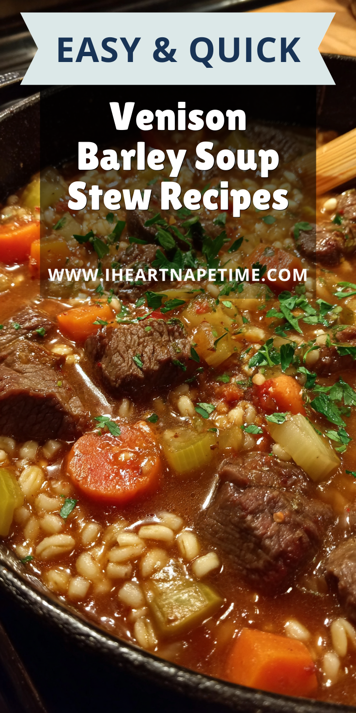 Venison Barley Soup Stew Recipes served warm with cozy spices