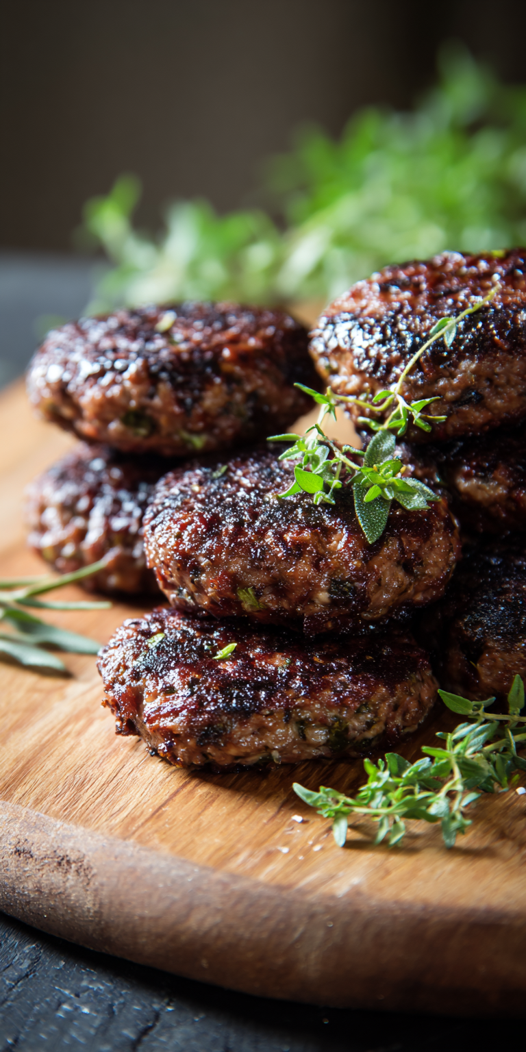 Venison Sausage Breakfast Patties served warm with cozy spices