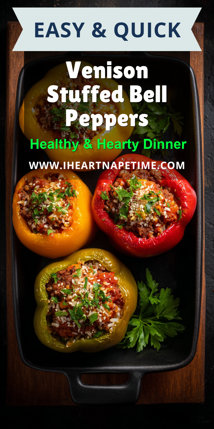 Venison Stuffed Bell Peppers served warm with cozy spices