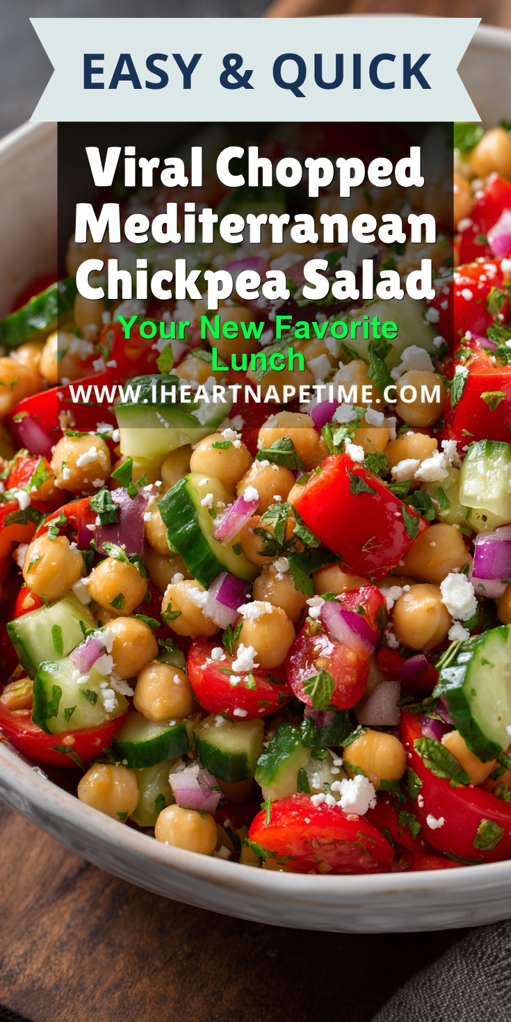 Viral Chopped Mediterranean Chickpea Salad served warm with cozy spices