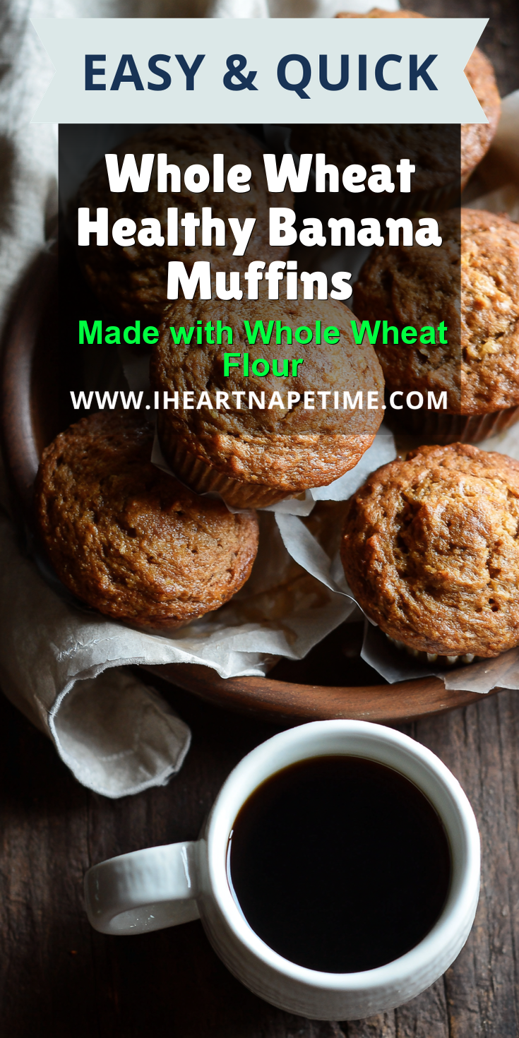 Whole Wheat Healthy Banana Muffins served warm with cozy spices