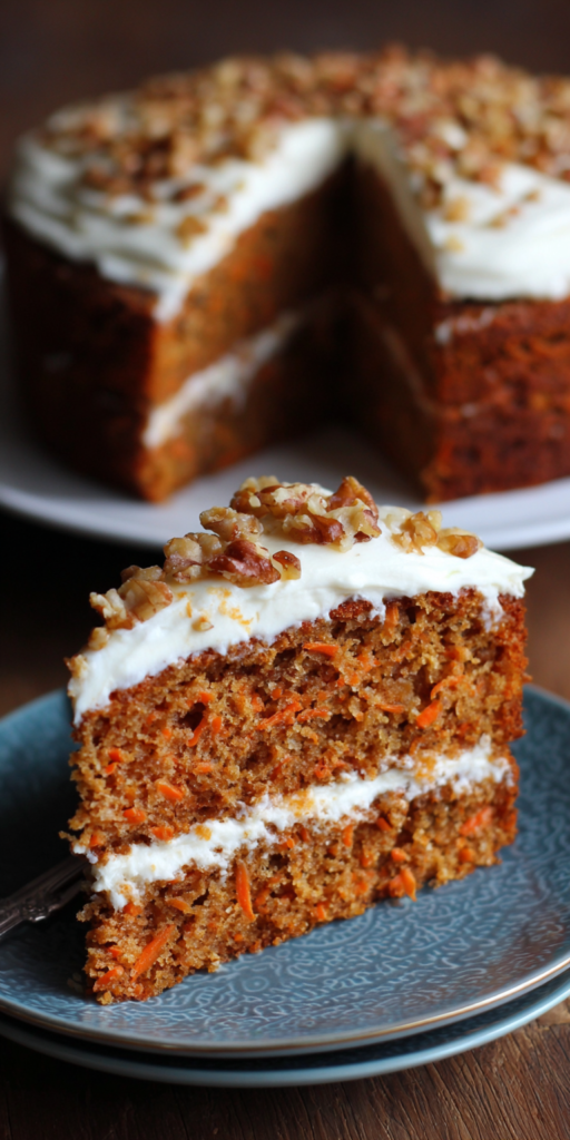 Whole Wheat Healthy Carrot Cake served warm with cozy spices