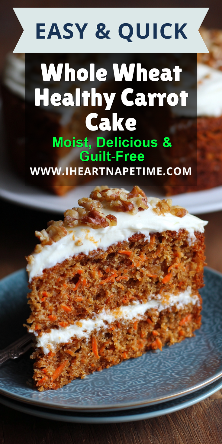 Whole Wheat Healthy Carrot Cake served warm with cozy spices