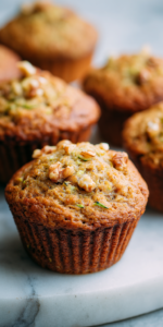 Zucchini Banana Bread Muffins served warm with cozy spices