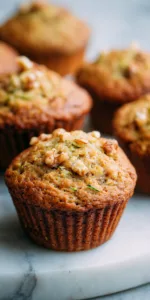 Zucchini Banana Bread Muffins served warm with cozy spices
